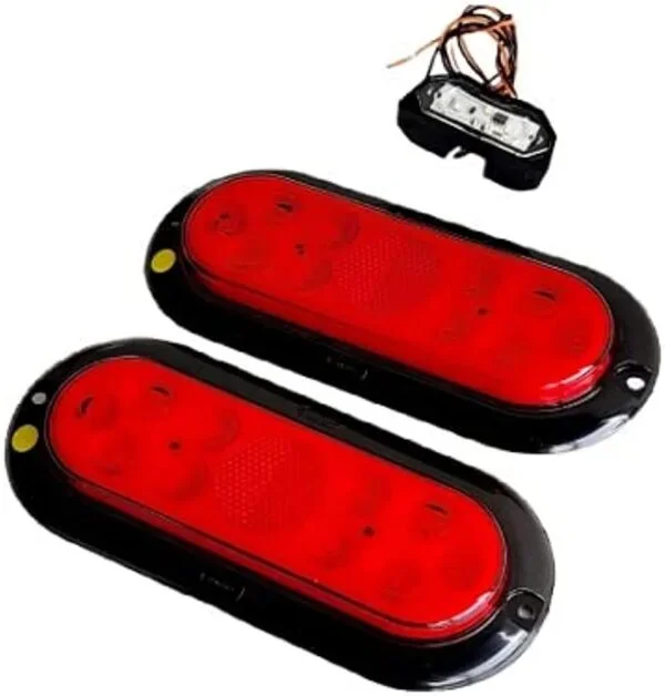 Lanterna Traseira Oval LED com Luz de Placa